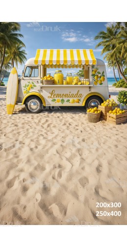Tło fotograficzne „Plażowy food truck z lemoniadą” | 3985
